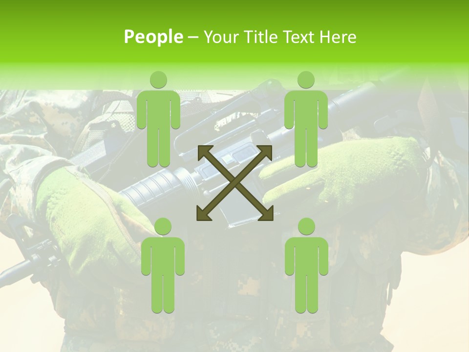 Holding American Marines PowerPoint Template