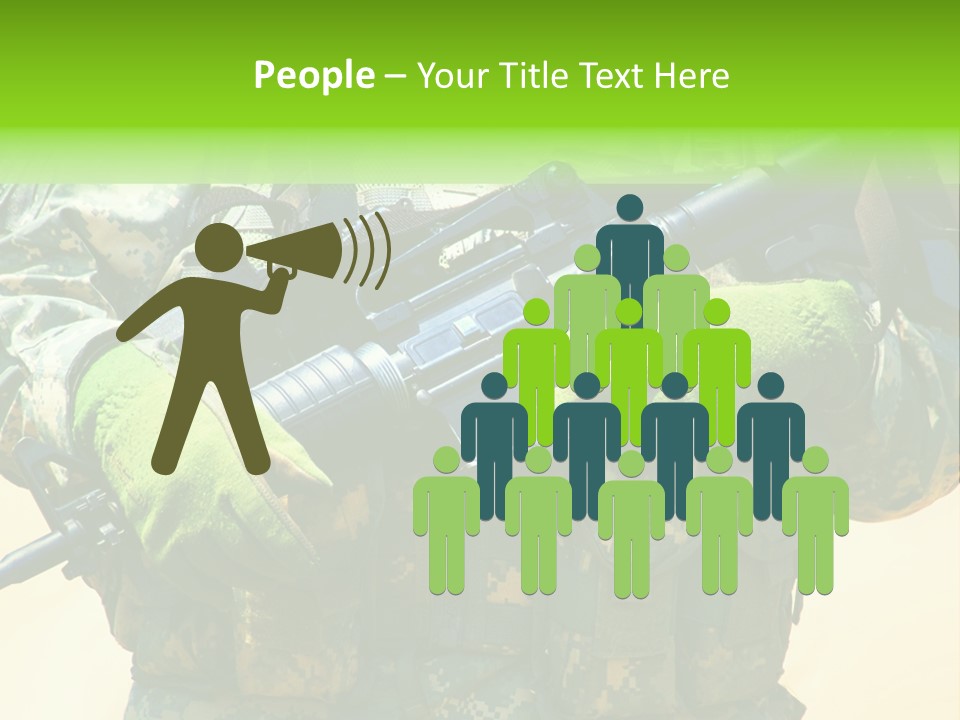 Holding American Marines PowerPoint Template