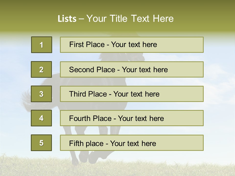 Event Fast Horse Horse PowerPoint Template