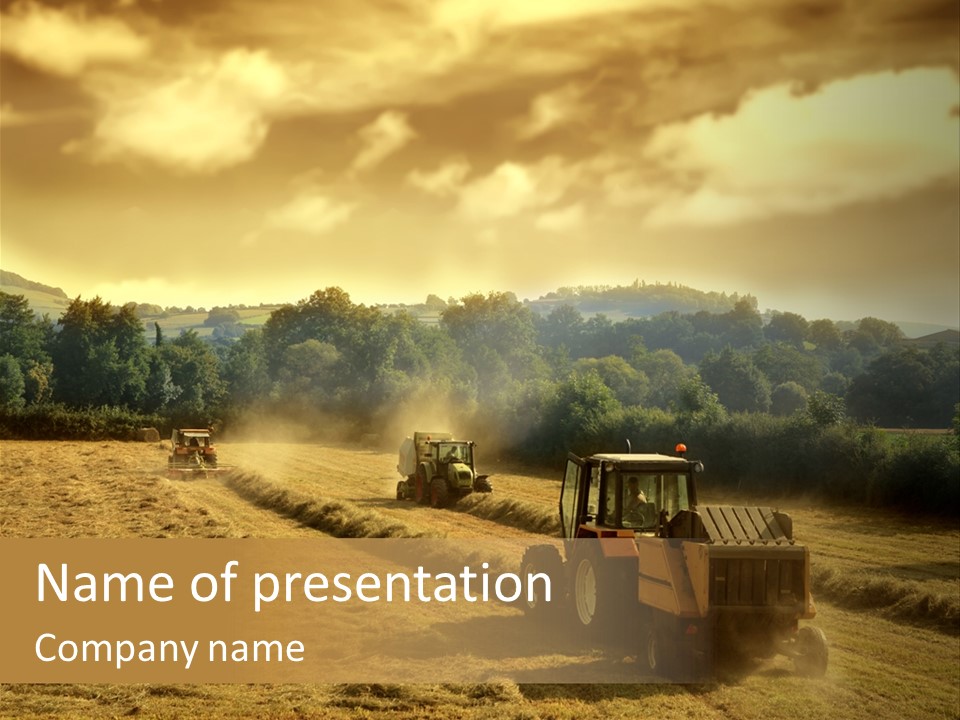 Landscaped Countryside Machine PowerPoint Template