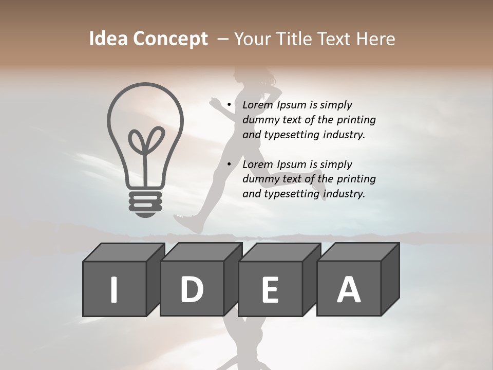 Run Female Profile PowerPoint Template