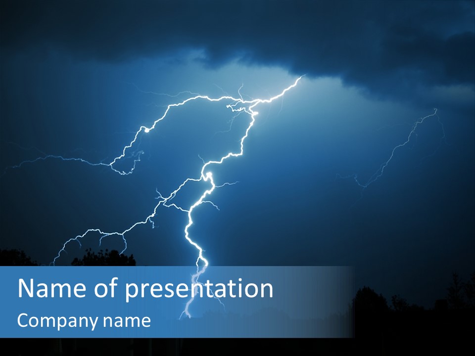 Blue Charge Thunder PowerPoint Template