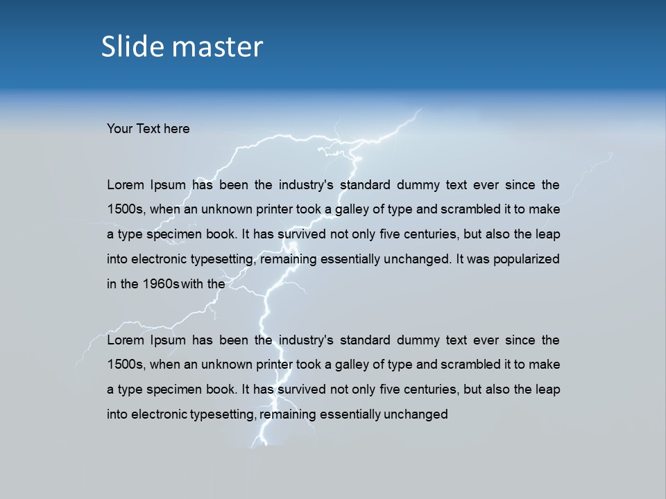 Blue Charge Thunder PowerPoint Template
