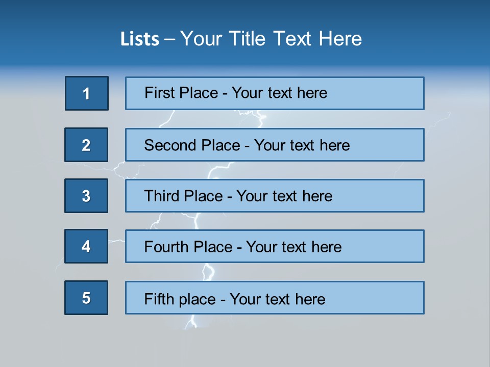 Blue Charge Thunder PowerPoint Template