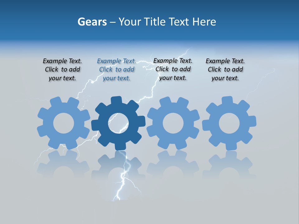 Blue Charge Thunder PowerPoint Template