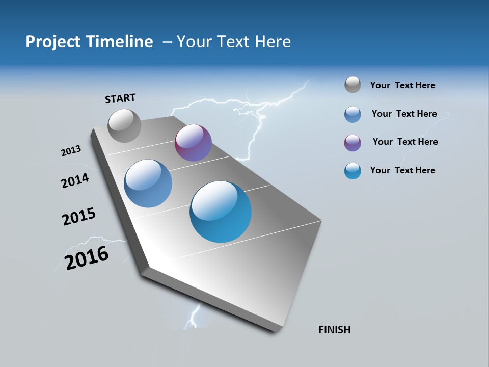 Blue Charge Thunder PowerPoint Template