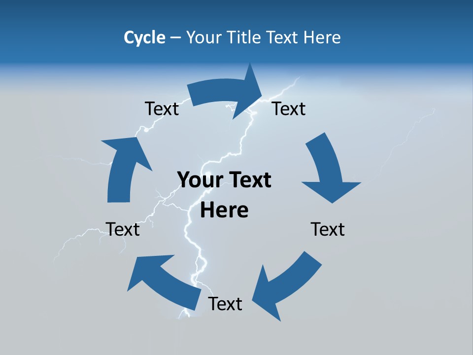 Blue Charge Thunder PowerPoint Template