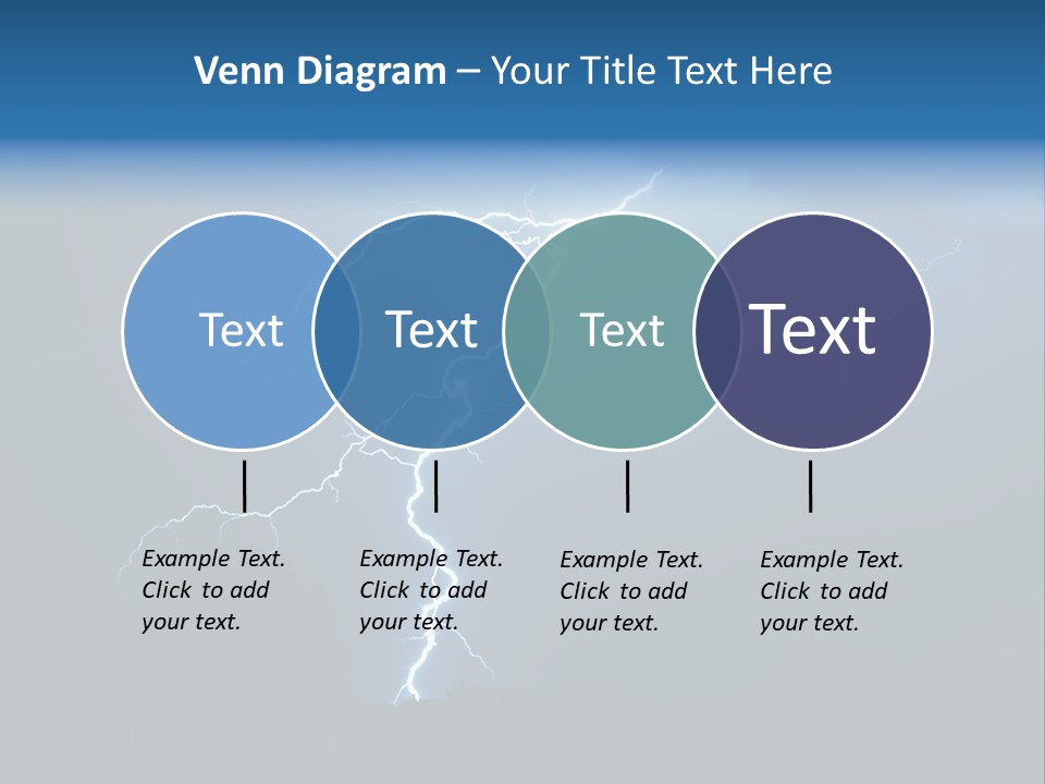 Blue Charge Thunder PowerPoint Template