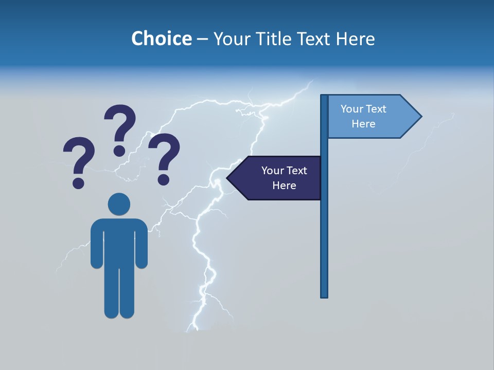Blue Charge Thunder PowerPoint Template