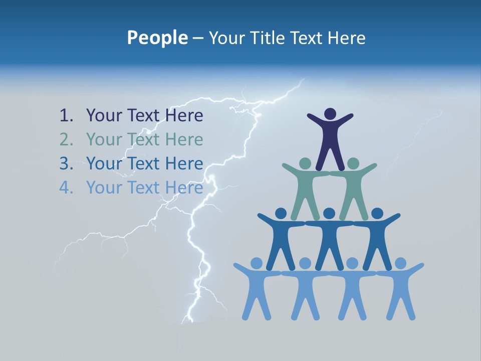 Blue Charge Thunder PowerPoint Template
