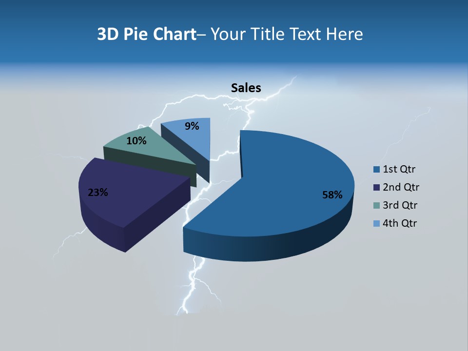 Blue Charge Thunder PowerPoint Template