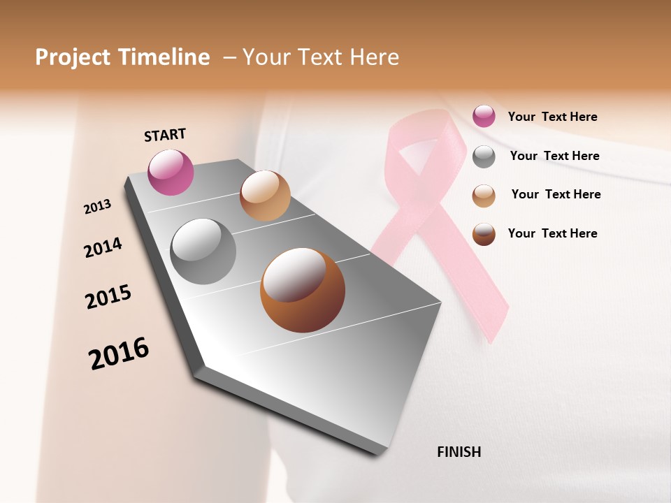 Ribbon Aids Close PowerPoint Template