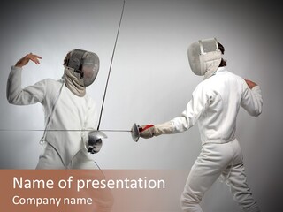 Couple Sport Fencing PowerPoint Template