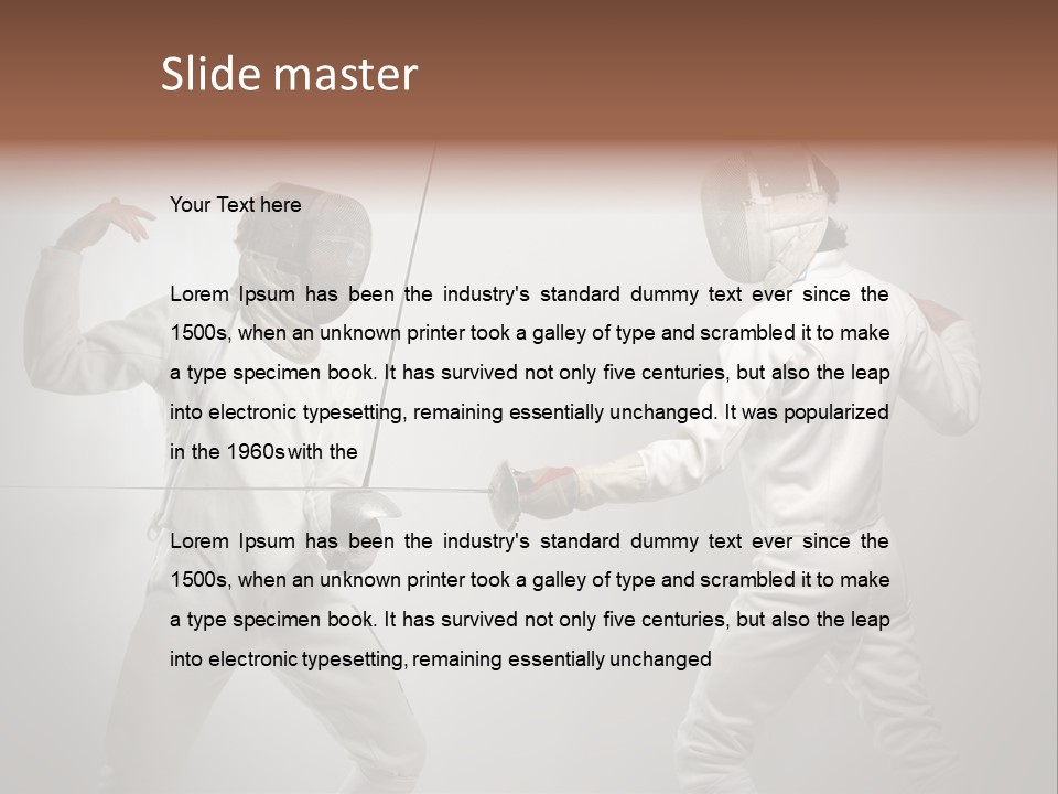 Couple Sport Fencing PowerPoint Template