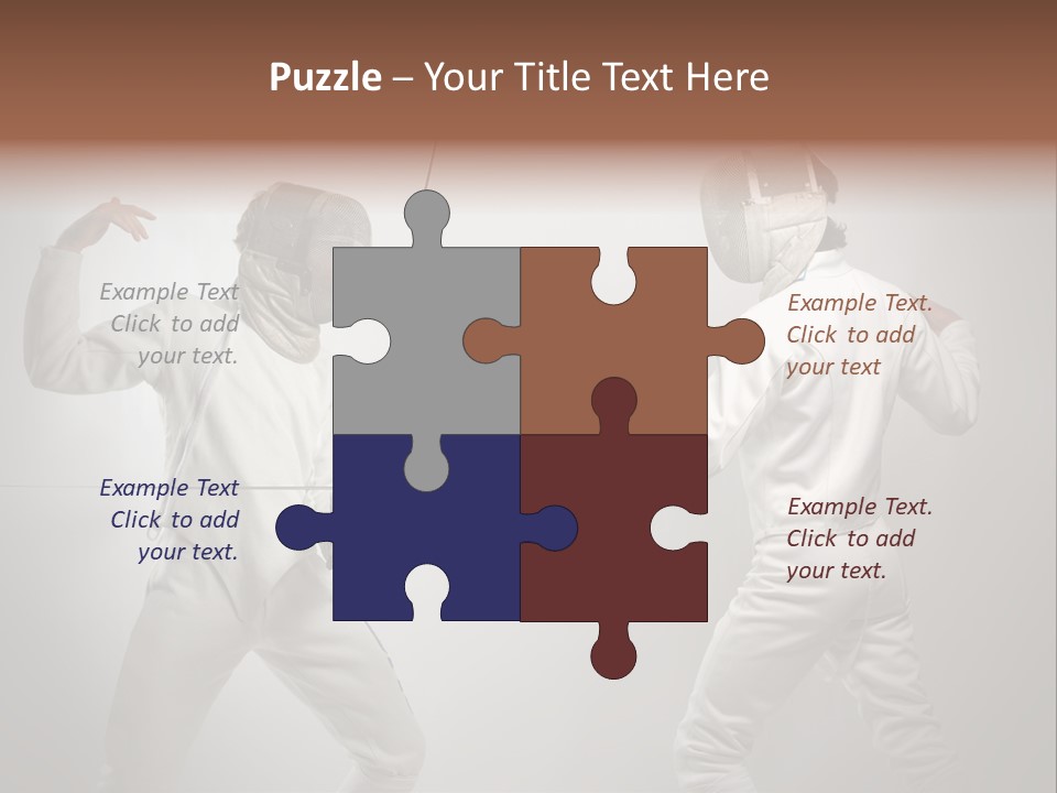 Couple Sport Fencing PowerPoint Template