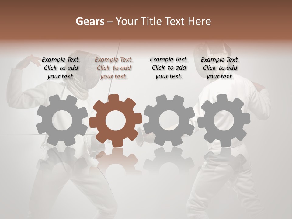 Couple Sport Fencing PowerPoint Template