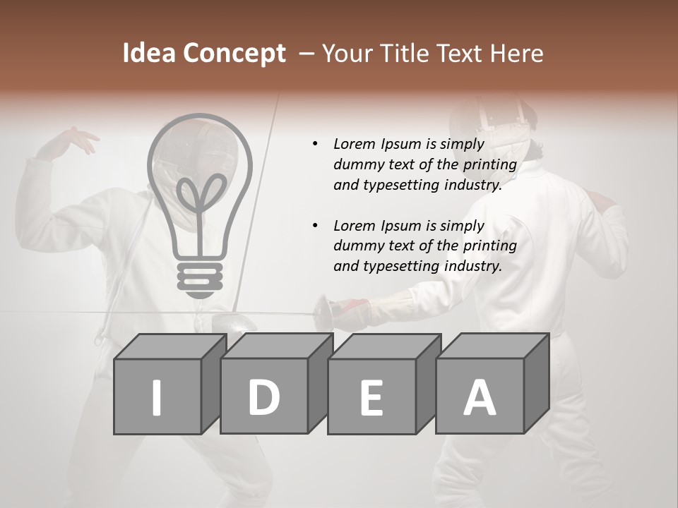 Couple Sport Fencing PowerPoint Template