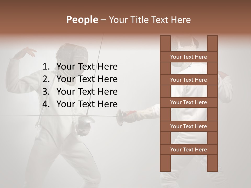Couple Sport Fencing PowerPoint Template