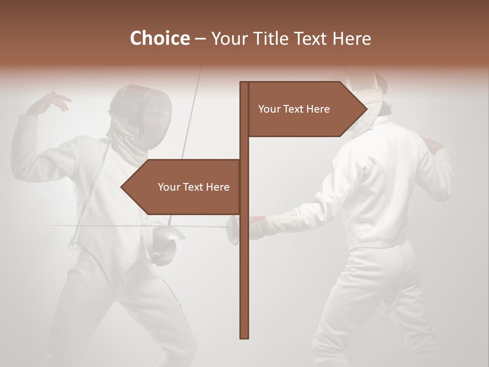 Couple Sport Fencing PowerPoint Template
