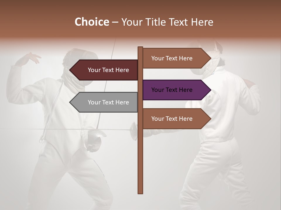 Couple Sport Fencing PowerPoint Template
