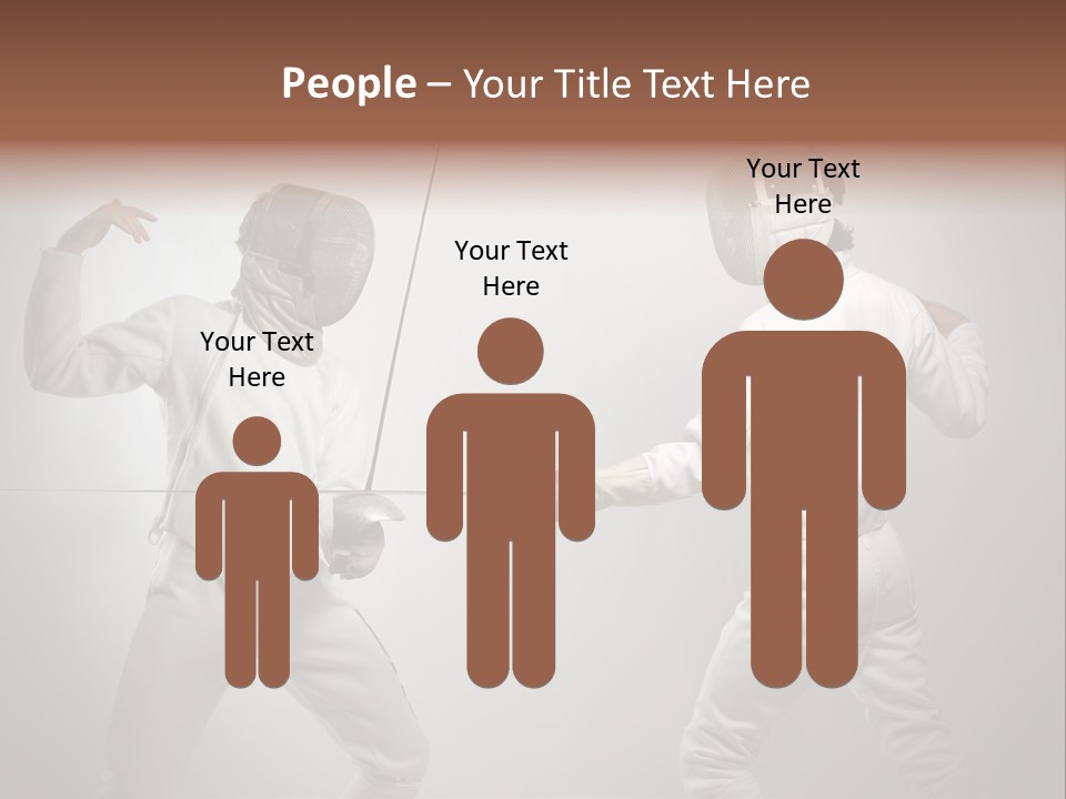 Couple Sport Fencing PowerPoint Template