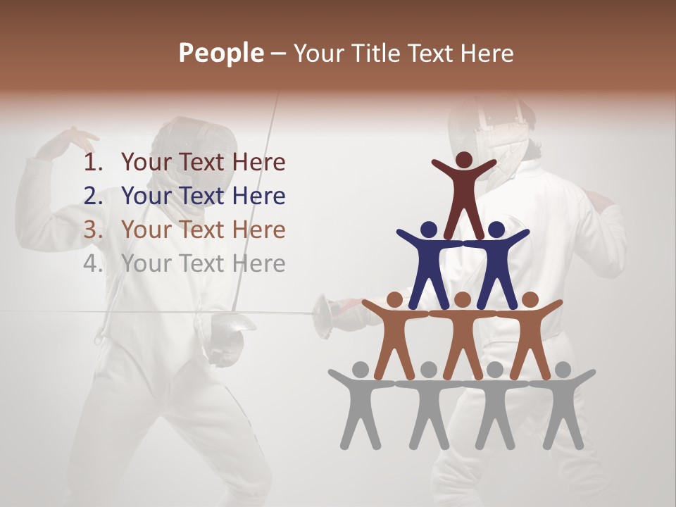 Couple Sport Fencing PowerPoint Template