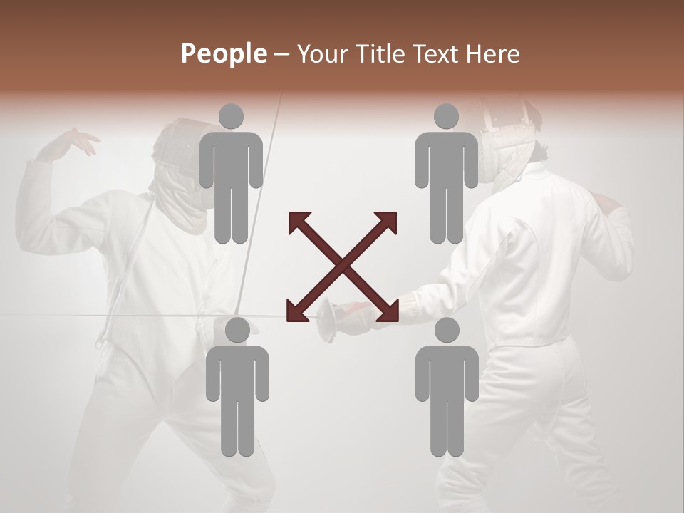 Couple Sport Fencing PowerPoint Template