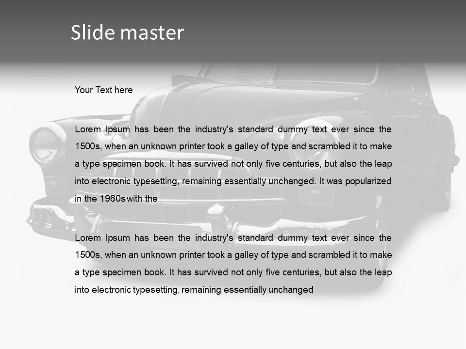 Cabriolet Front Restoring PowerPoint Template