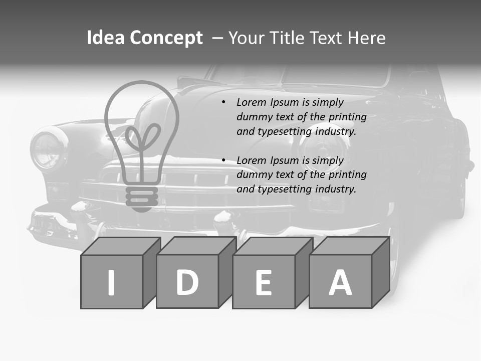 Cabriolet Front Restoring PowerPoint Template
