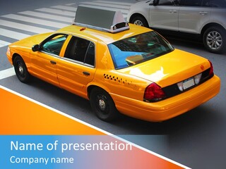 City Taxicab Cab PowerPoint Template