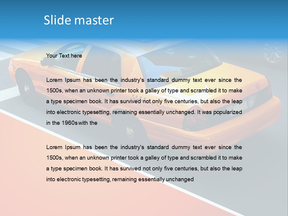 City Taxicab Cab PowerPoint Template