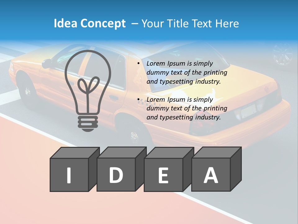 City Taxicab Cab PowerPoint Template