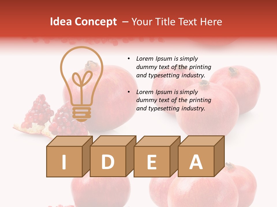 Pomegranate Dainty Food PowerPoint Template