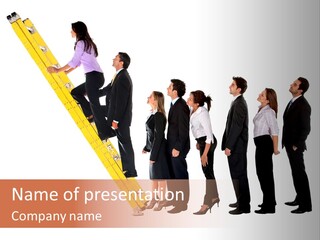 Ladder Females Corporate PowerPoint Template