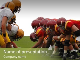 Person Yard Line Tackle PowerPoint Template