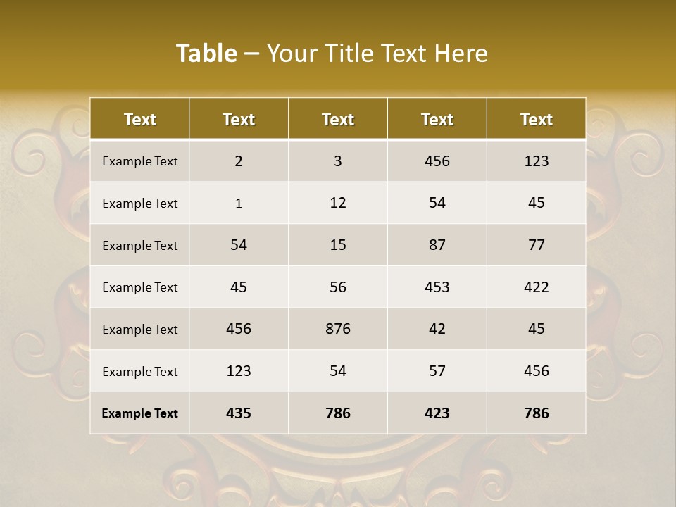 Profe Ional Table Toon PowerPoint Template
