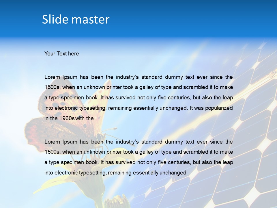 Butterfly Alternativ Blue PowerPoint Template