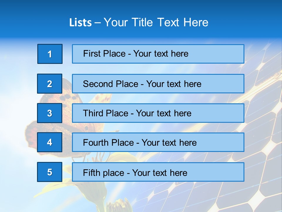 Butterfly Alternativ Blue PowerPoint Template