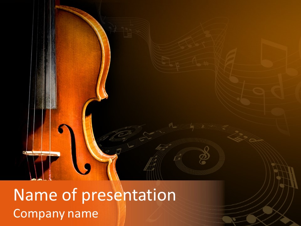 Entertainment Antique Viola PowerPoint Template