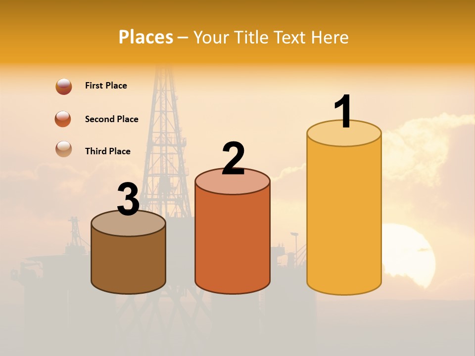 Rig Sunset Silhouette PowerPoint Template