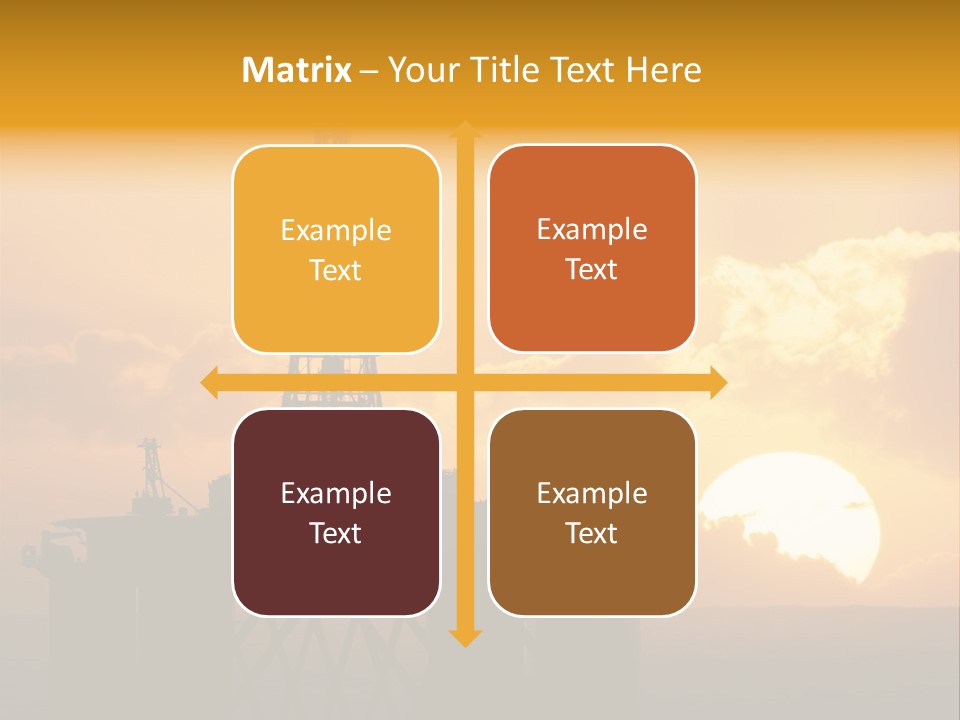 Rig Sunset Silhouette PowerPoint Template