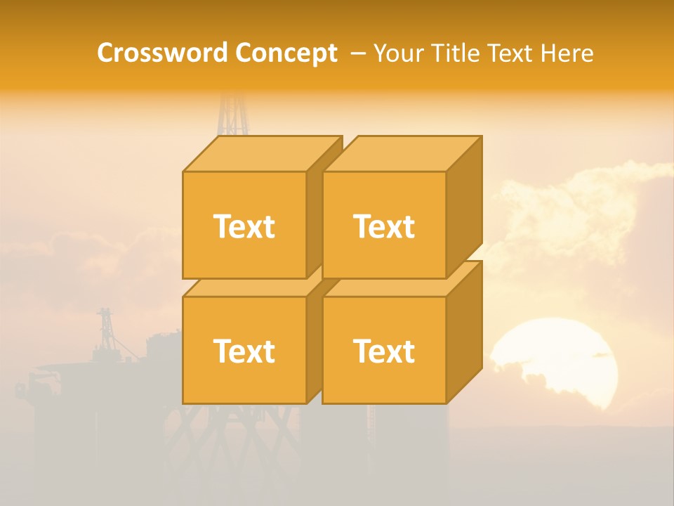 Rig Sunset Silhouette PowerPoint Template