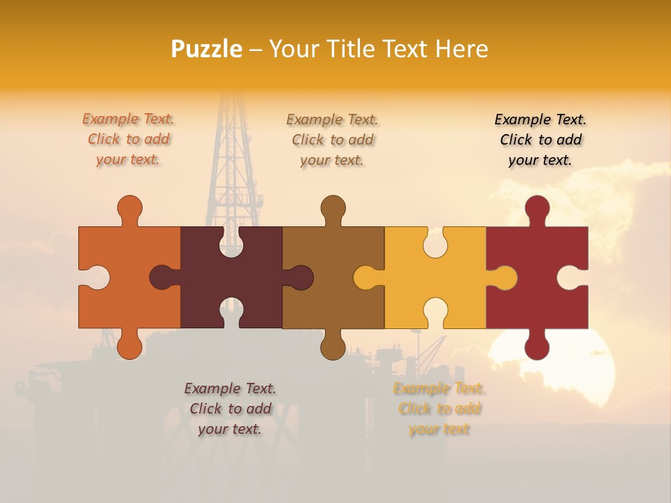 Rig Sunset Silhouette PowerPoint Template