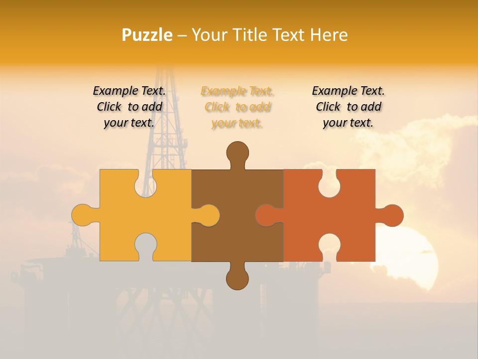 Rig Sunset Silhouette PowerPoint Template