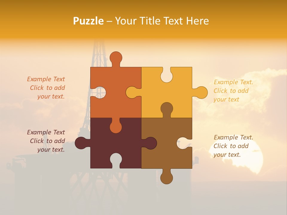 Rig Sunset Silhouette PowerPoint Template