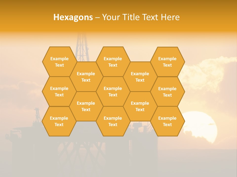 Rig Sunset Silhouette PowerPoint Template