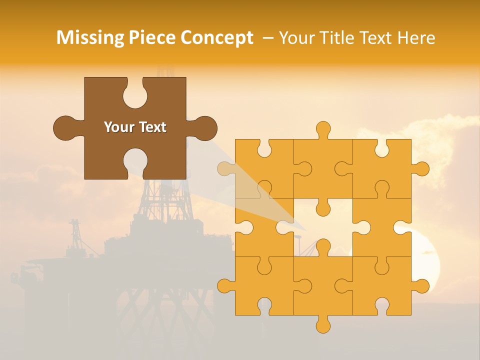 Rig Sunset Silhouette PowerPoint Template