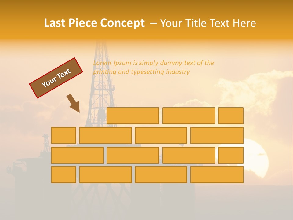 Rig Sunset Silhouette PowerPoint Template