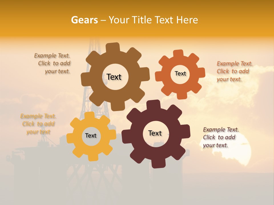 Rig Sunset Silhouette PowerPoint Template