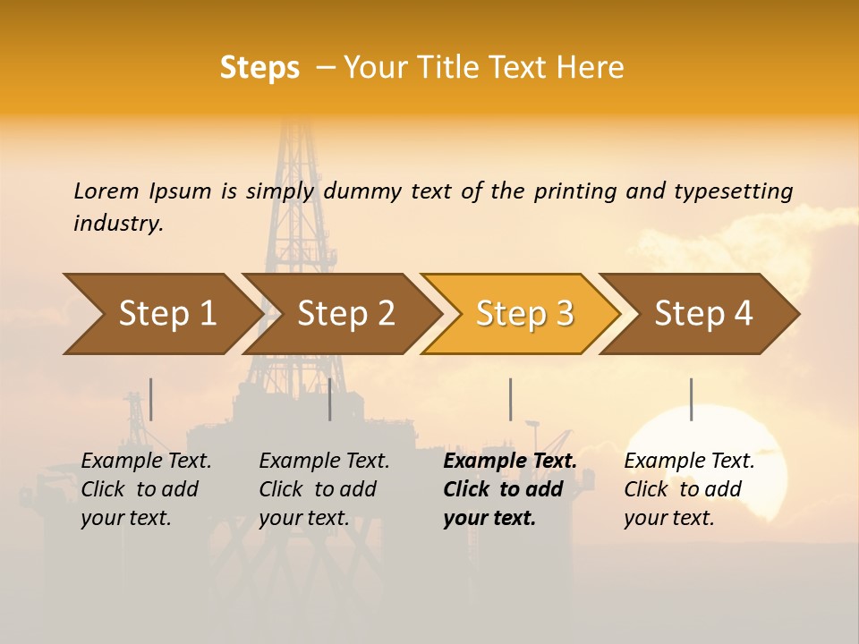 Rig Sunset Silhouette PowerPoint Template